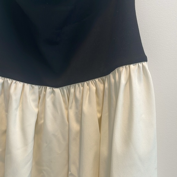 Viral Drop Waist Black & Cream Mini Dress Size Small - Picture 4 of 4